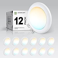 Vista 38 de ASD Paquete de 12 luces LED de disco de 6 pulgadas, 15 W, 3000 K, blanco cálido, 1200 lm CRI90+, lámpara de techo regulable, disco de montaje