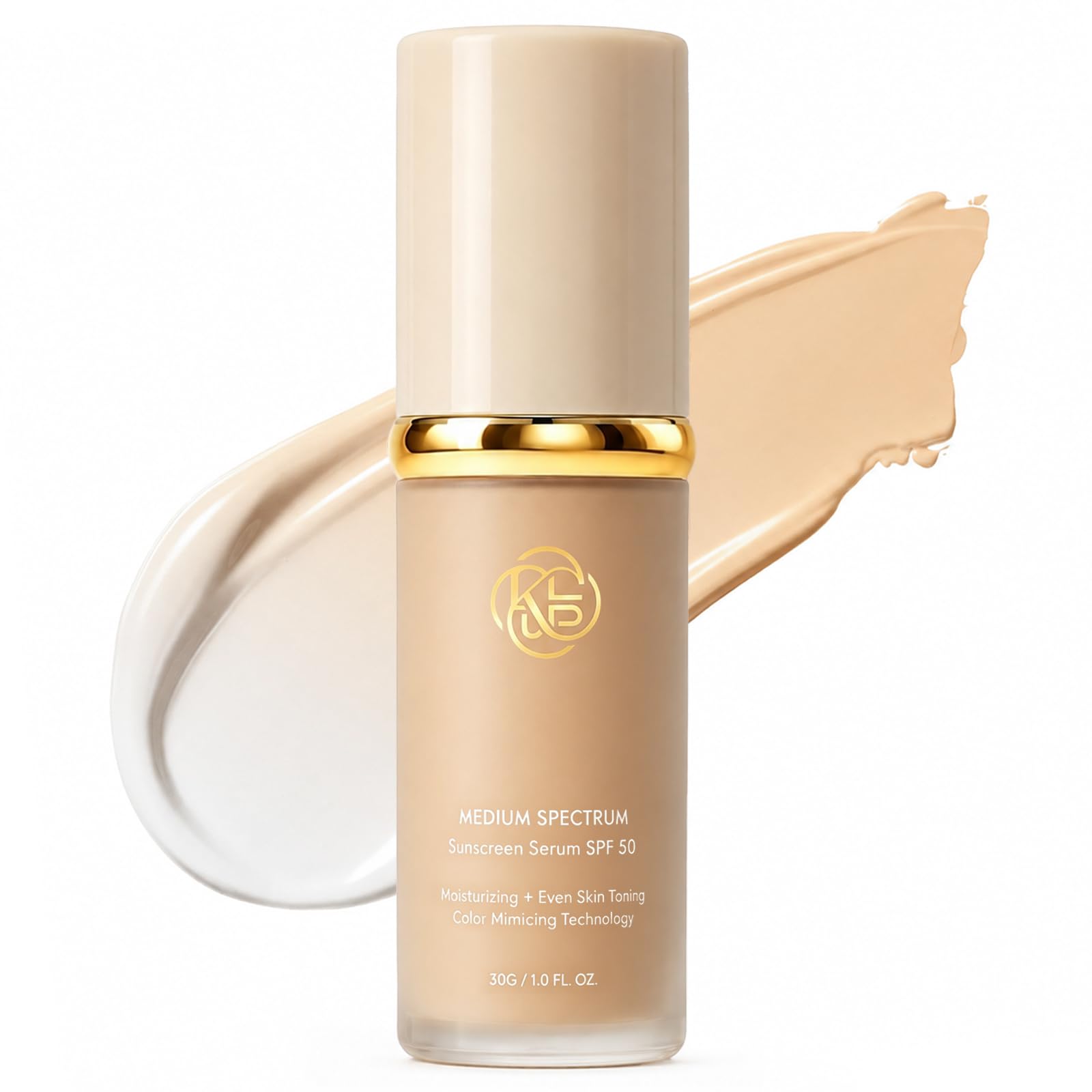 Foundation 4 in 1 - Medium Spectrum with SPF 50+ Inspired, Hydrating Color Changing Foundation Makeup Liquid - Longwearing & Waterproof for Sport, Dancing (Natural Color) Natural Color 1 Fl Oz (Pack of 1)