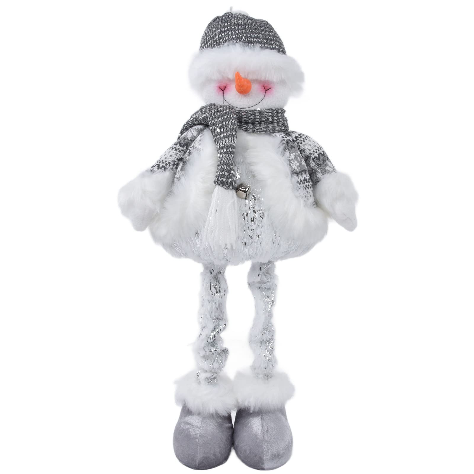 Bonhomme de neige de Noël rétractable de 25,6 pouces avec pieds télescopiques réglables