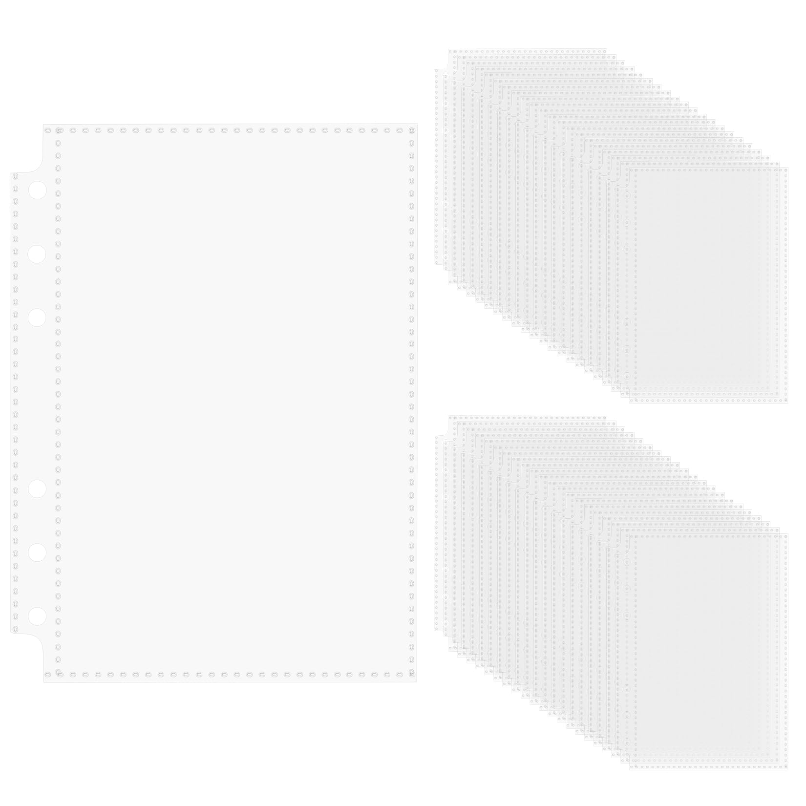 60 Pcs A6 Punched Pockets A6 Plastic Sleeves Plastic Wallet Sleeves, Clear Binder Pocket, Paper File Letter Sheet Document Binders Poly Pockets for Ring Binder Folders