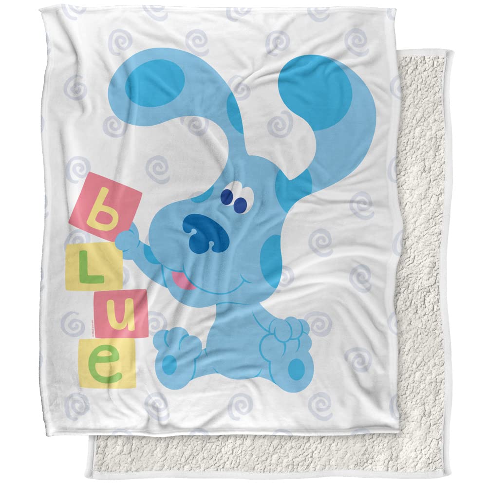 Buy Blues Clues Blanket, 50"x60" Blue's Clues Blocks Silky Touch Sherpa
