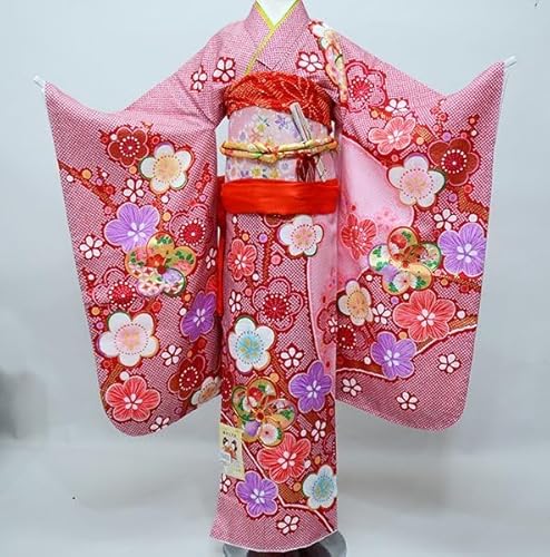 七五三 七歳 女児 正絹 着物 フルセット 着物は陽気な天使 絵羽四ツ身 結び帯 祝着 （株）安田屋 NO39428