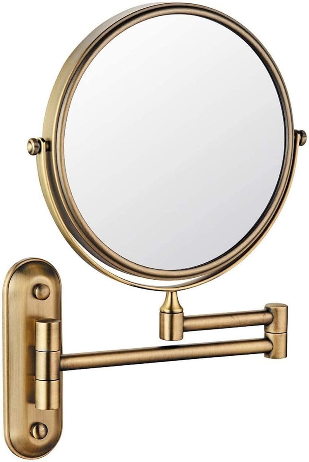 Makeup Mirror Makeup Mirror with Bath Mirror Cosmetic Mirror Magnification Wall Mounted Adjustable Makeup Mirror Dual Arm Extend 8- Face Bathroom Mirror (Color : 8 Inch 10x Silver)