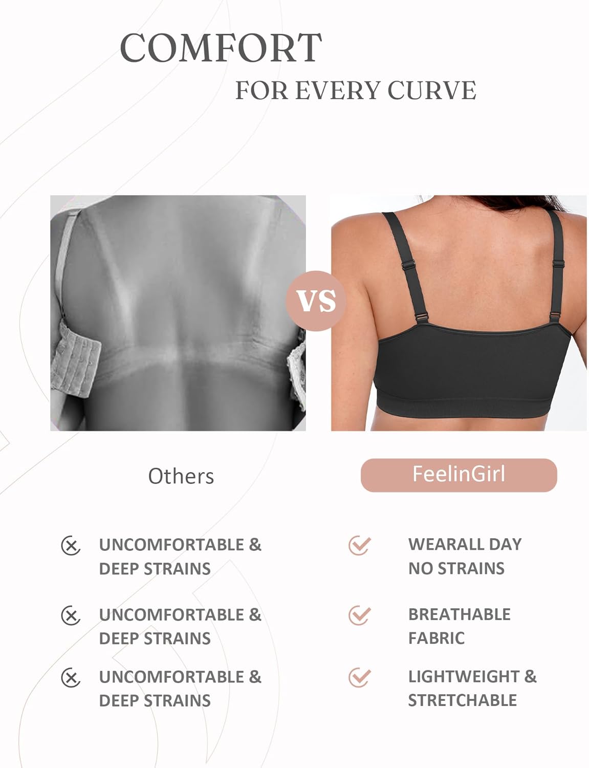 FeelinGirl Bras for Women No Underwire Lace Bralettes Wireless Full Coverage Seamless Bra Comfortable Everyday Bras No Padded - Image 4