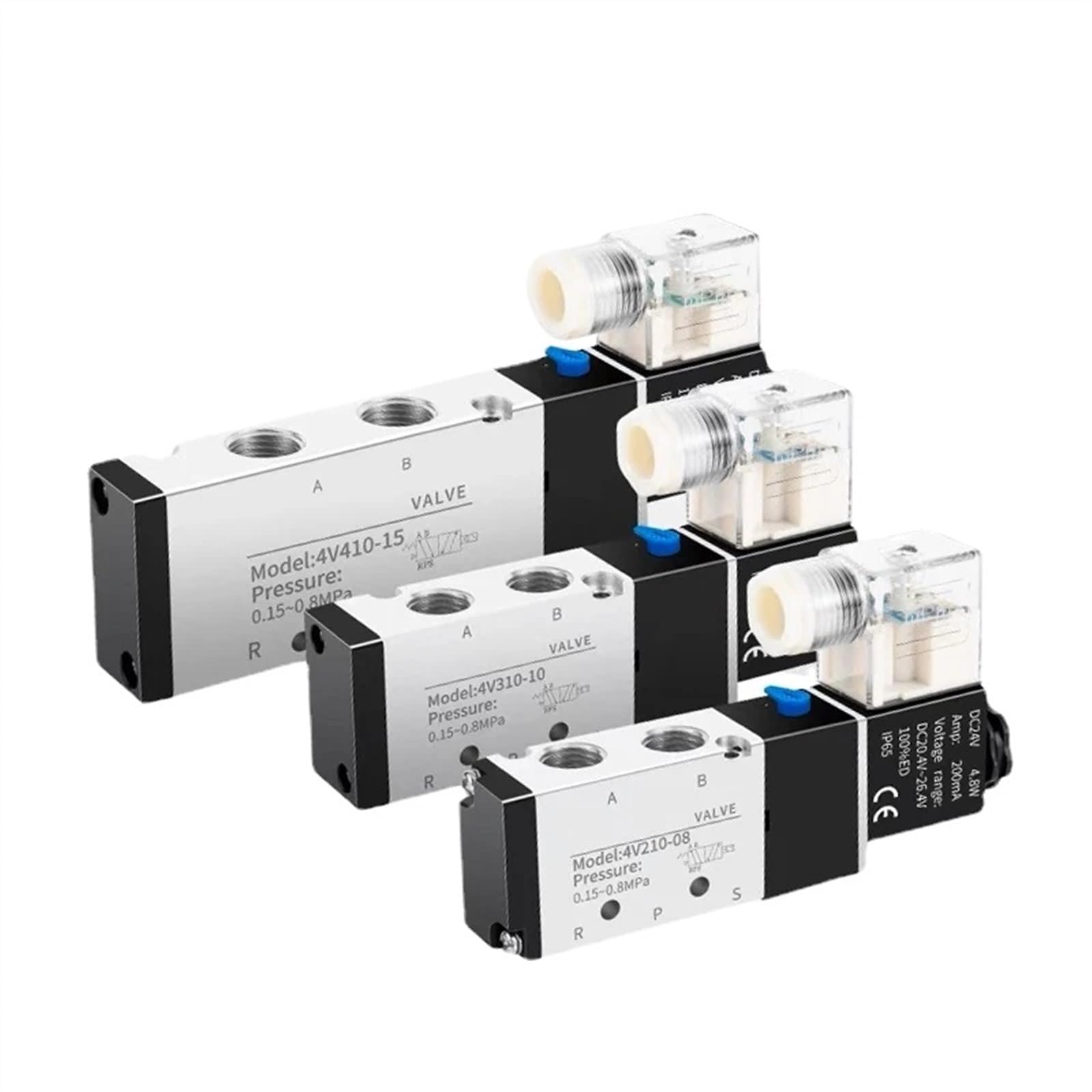 Électrovannes électriques pneumatiques 4V410-15 DC24V à 5 voies
