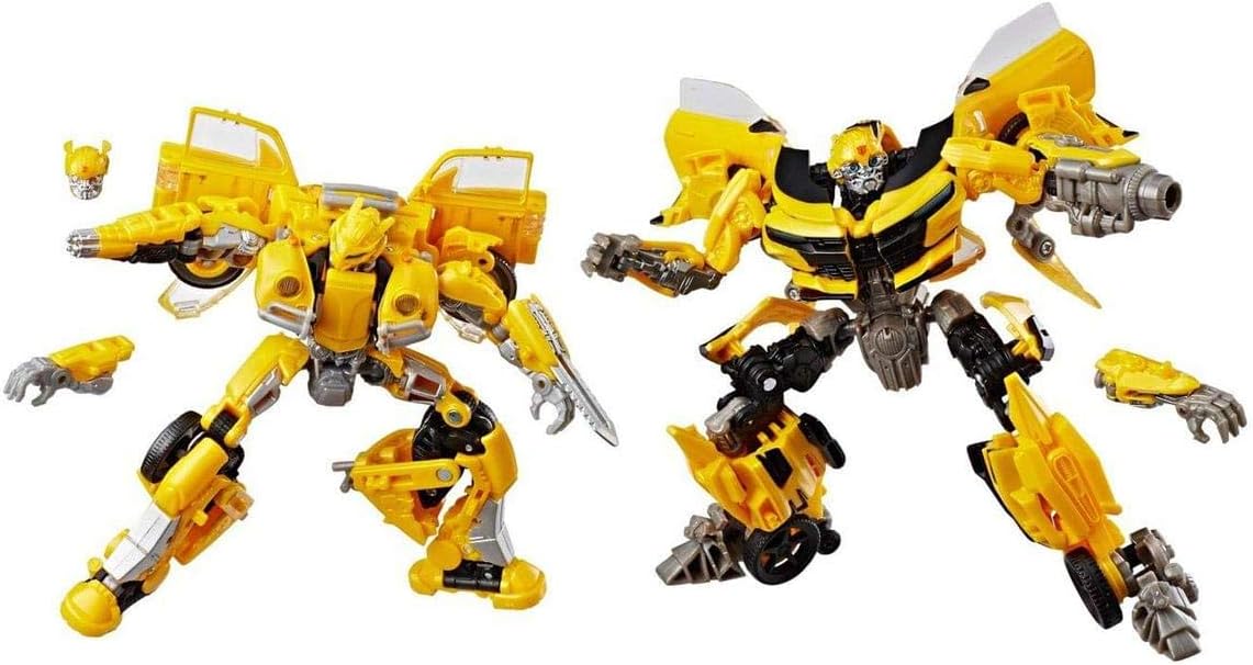 Transformers Studio Series 24 and 25 Deluxe Class Bumblebee 2-pack Including 1967 Volkswagen Beetle Bumblebee Movie Version and 2016 Chevrolet Camaro The Last Knight Movie Version