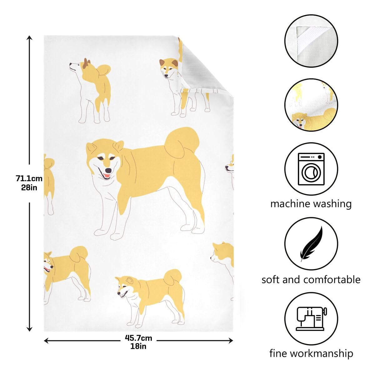 Amazon｜MiaoLD キッチンタオル キッチンクロス 吸水 大判 ふきん 柴犬