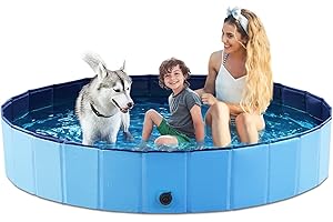 Jasonwell Foldable Hard Plastic Dog/Kids Swimming Pool 79"