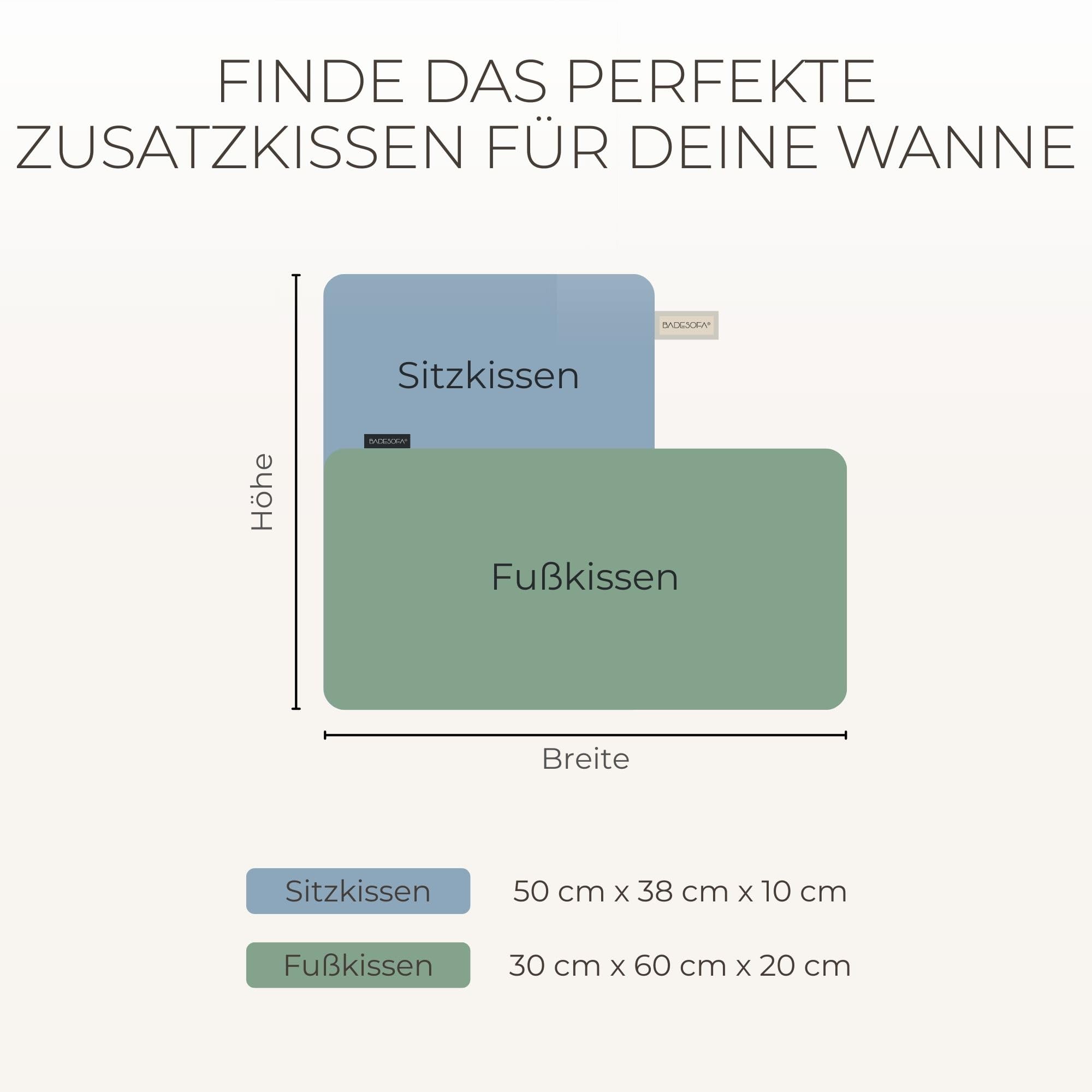 BADESOFA® Fußkissen | Premium-Qualität | Badewannen-Kissen für bequemes Baden | Made in EU | Badewanne-Kissen waschbar | Bade-Kissen in Perlmutt | Badewannen-Zubehör | Passt in Jede Badewanne