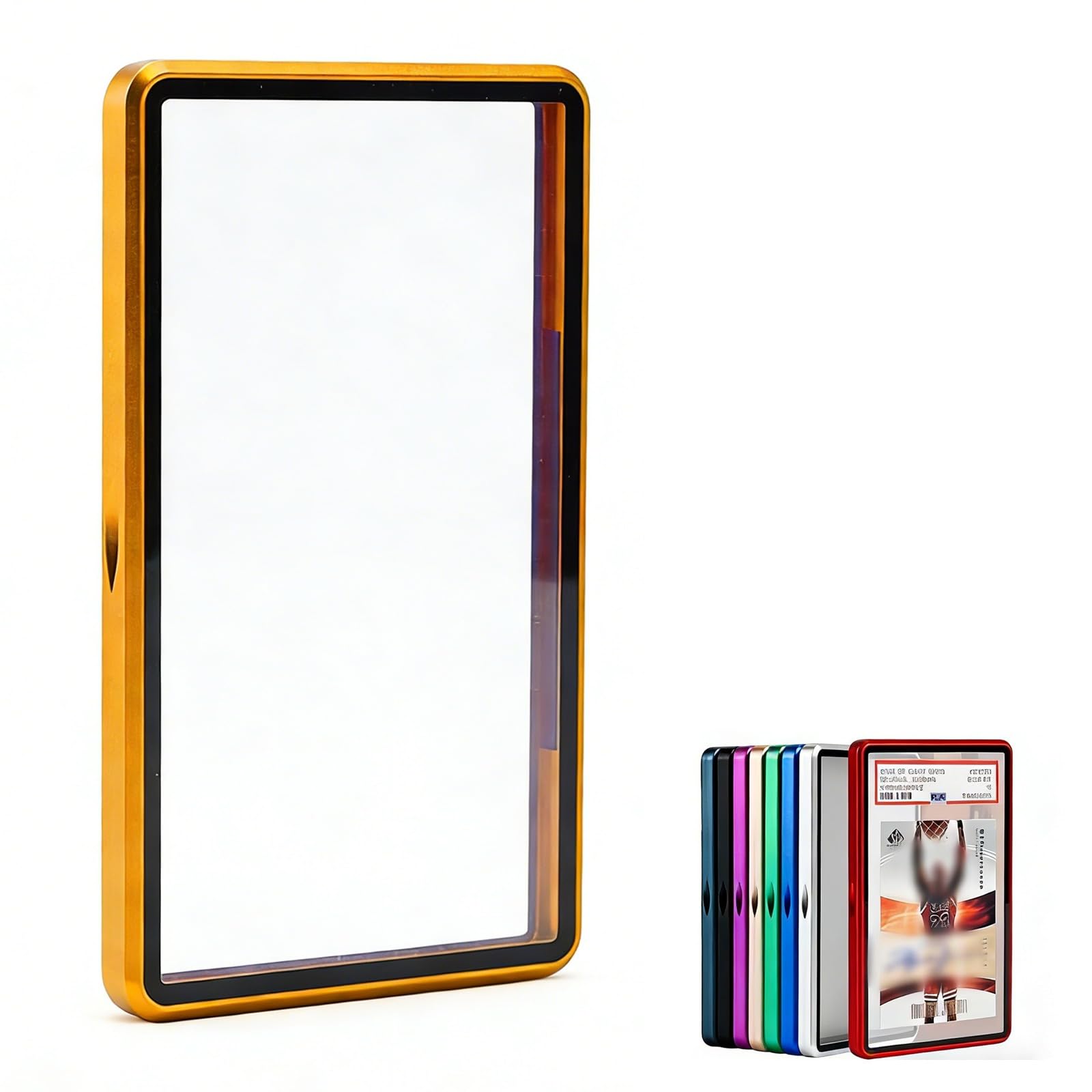 Premium Graded Trading Card Protector for Pokémon-35pt PSA & CGC Slab Bumper Guard,UV & Scratch Resistant & Magnetic Closure | Aluminum Frame Card Storage Holders for Sports & Gaming (Orange)
