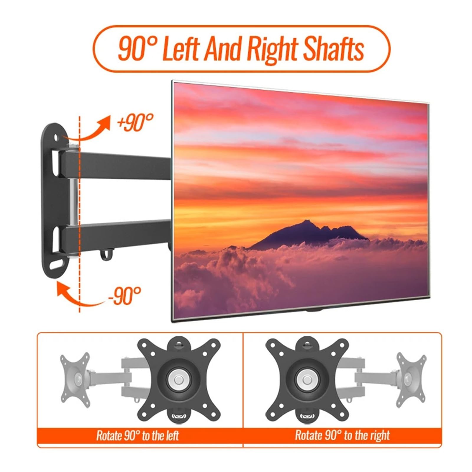 Supporto Da Parete Universale Regolabile for TV, Supporto Ruotato, for Monitor LCD LED A Schermo Piatto Da 14 A 24 Pollici | Supporto da parete universale regolabile for TV, supporto ruotato