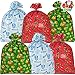 6 Pieces Christmas Giant Goody Gift Bags, Jumbo Size 43” X 36”, W/Tie & Name Card Assortment for Holiday Treats, Oversize Xmas Gifts, Heavy Duty Party Favor Supplies, Christmas Goodie Large Bags