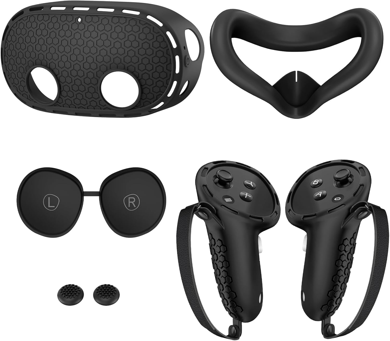 5 in 1 Protective Cover for VR Accessories Bundle, Silicone Cover Set Compatible with Oculus/Meta Quest 3 Accessories