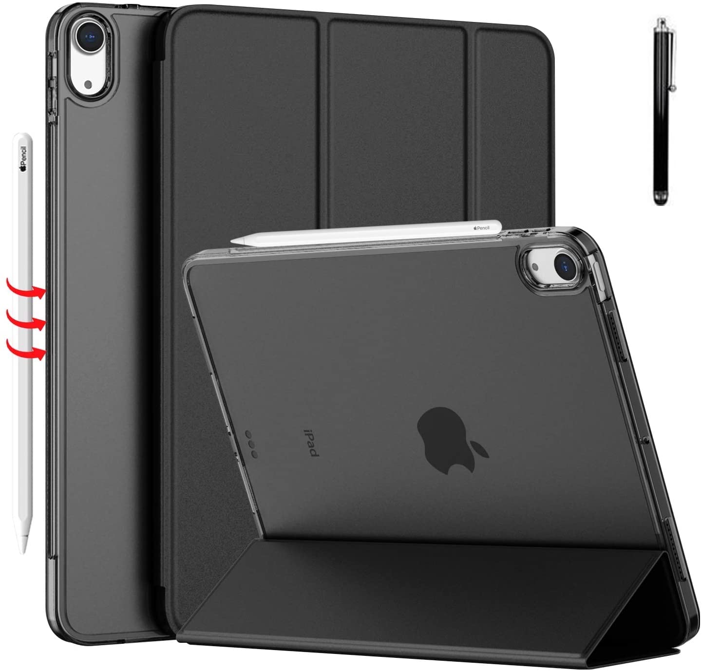 ProElite for iPad Air 11 Inch Case M2 2024, iPad Air 5th/4th Generation Case 10.9 Inch, Slim Hard PC Translucent Back Shell Smart Cover Fit iPad Air Case with Stylus Pen, Black (B09J4LH5XN) Amazon Price History, Amazon Price Tracker