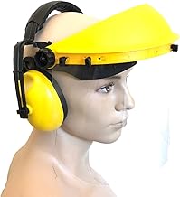 Ratioparts 006,698 - Protector auditivo y facial con visera transparente para circunferencia de la cabeza (52-63 cm), color amarillo
