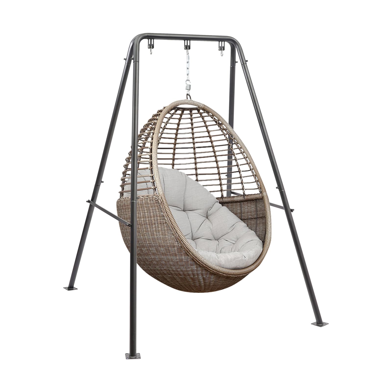 Hängemattengestell, Gestell für Hängesessel in A-Form Metall Ständer, Die dreieckige Hängeschaukel Hängematte Gestell Schaukelgestell für innen/außen Balkon Terrasse (Schwarz)