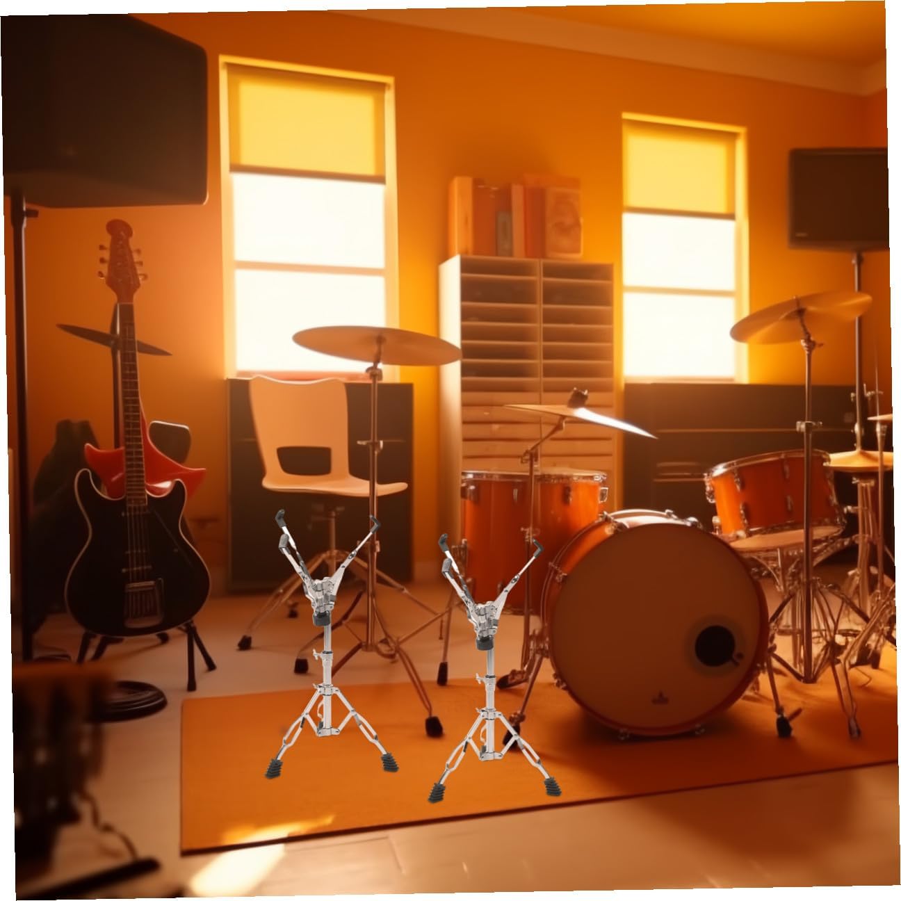 HANABASS Snare Drum Rack Snare Drum Bracket for Beginners Professionals Easy to Install Double Braced Stand Compatible with Jazz Snare Drums