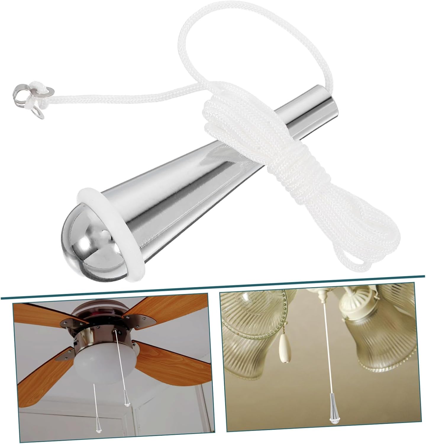 Mikinona 1.5m Ceiling Pull Chain Decorative Pull Cord for Ceiling Fan and Light Fixture