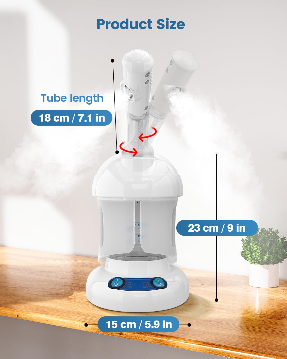 Nano vaporizador facial, vaporizador de ozono, vaporizador facial nano iónico profesional para limpieza profunda de puntos negros, diseñado para el cuidado personal en casa, spa, salón