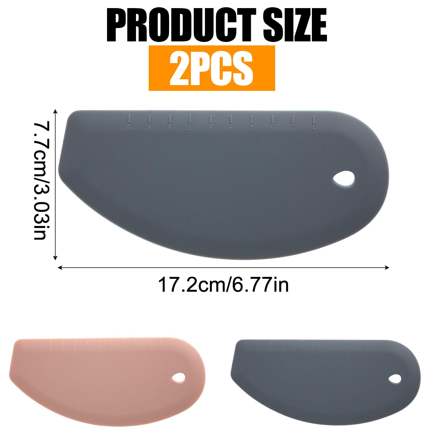 2pcs Silicone Dough Scraper - Image 2
