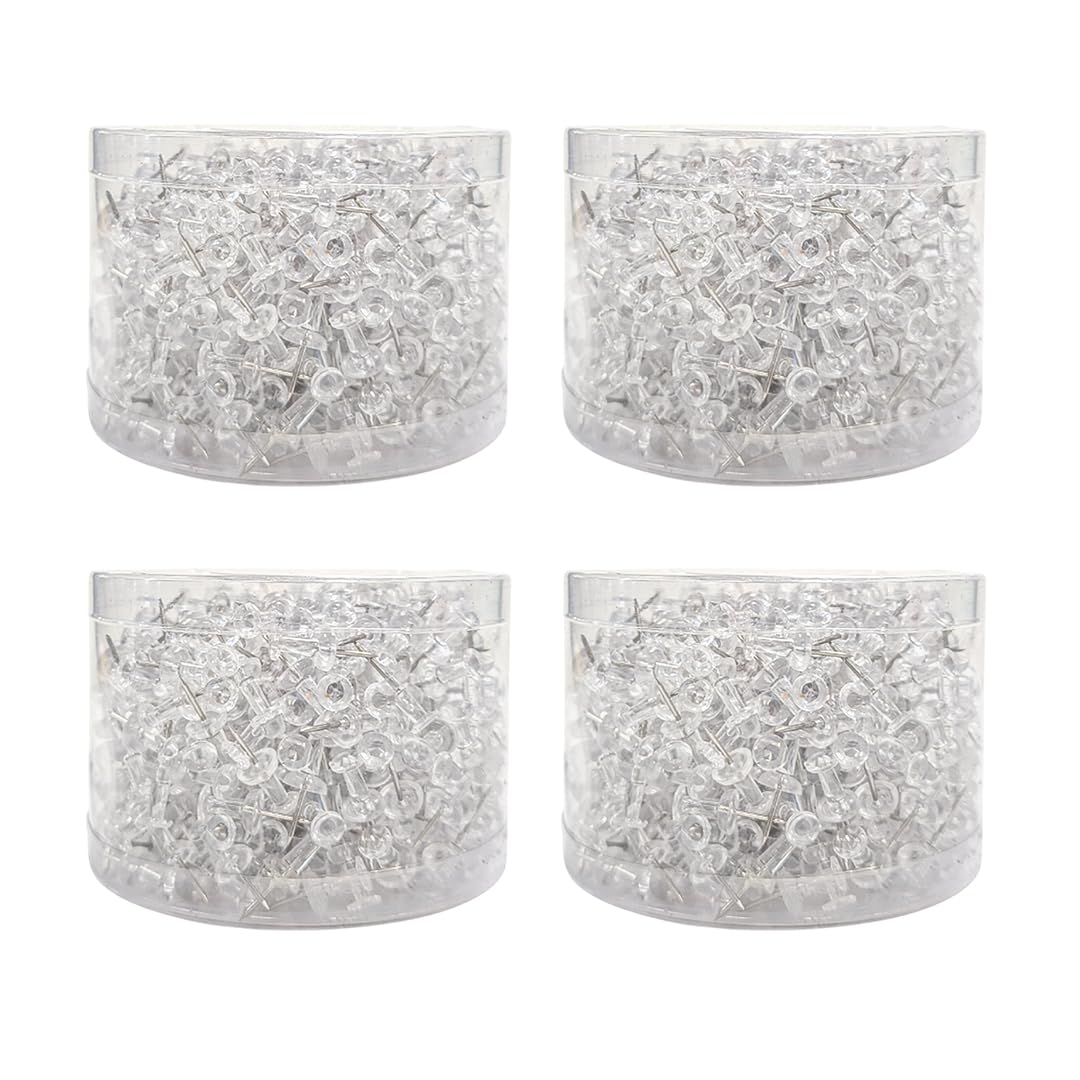 Pack of 2000 Janrax Clear Transparent Push Pins – Durable Push Tacks