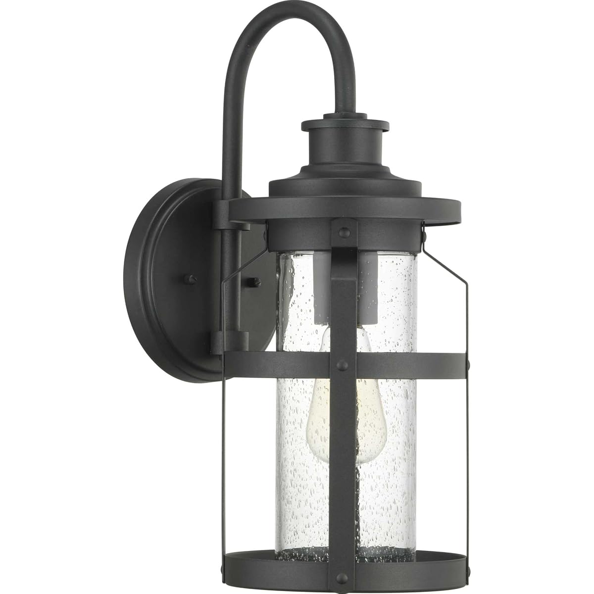 Progress Lighting 1-Light Outdoor Wall Lantern, Clear Seeded Glass, Textured
