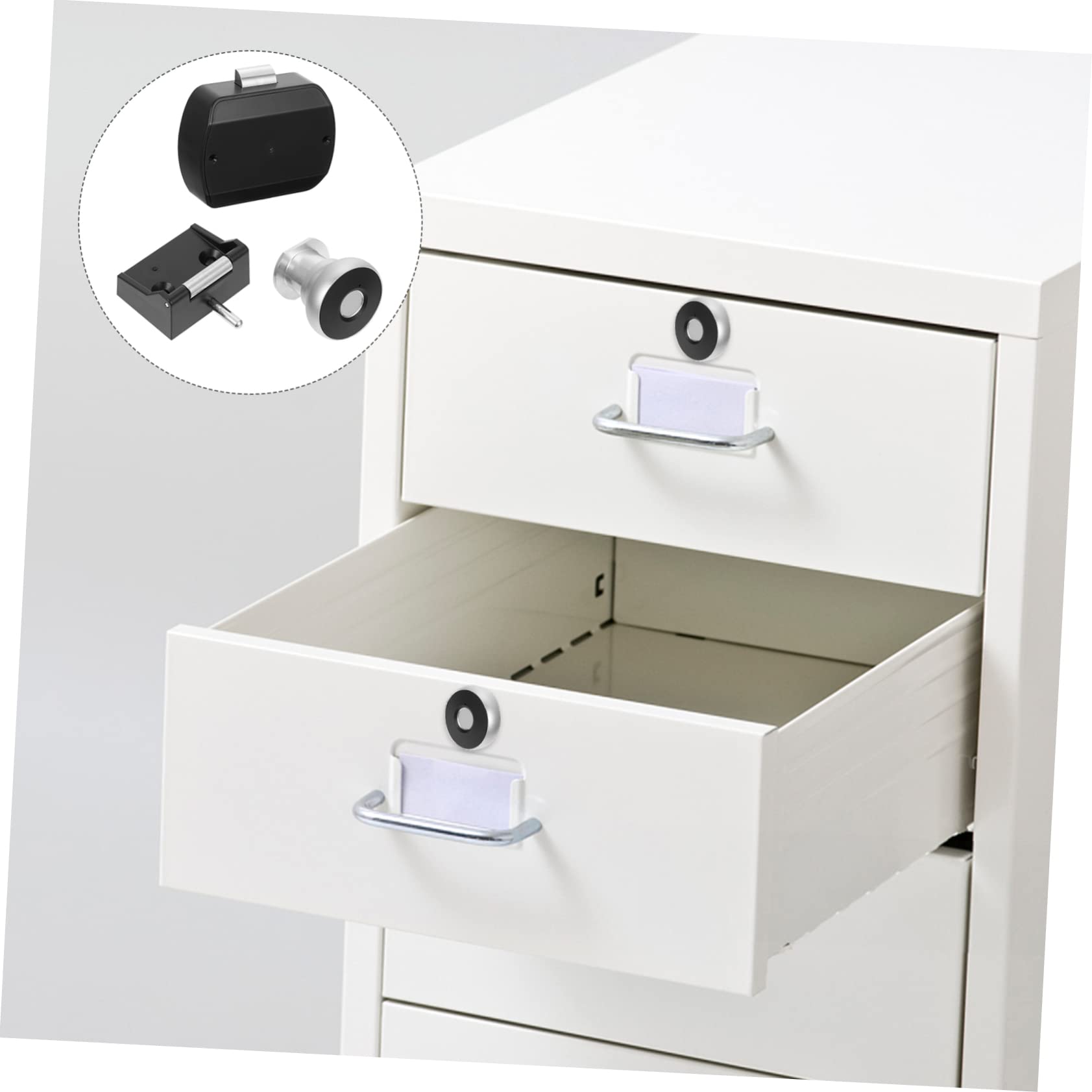 Hemobllo Cerradura Electrónica con Huella Dactilar para Cajón, Carga USB y Fácil Instalación