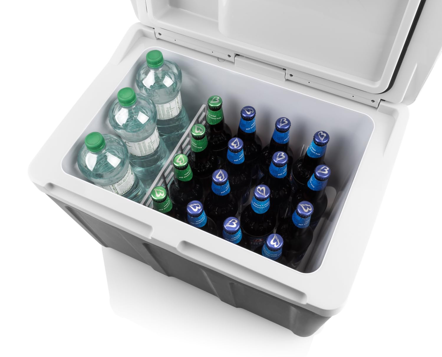 Hyundai Electronics Elektrische Kühlbox MC40E I 40L | 12V & 230V thermoelektrische Autokühlbox | Kühlen und Heizen bis 60°C | Leiser Betrieb | Trolley-Kühlwagen mit Rollen & ausziehbarem Griff