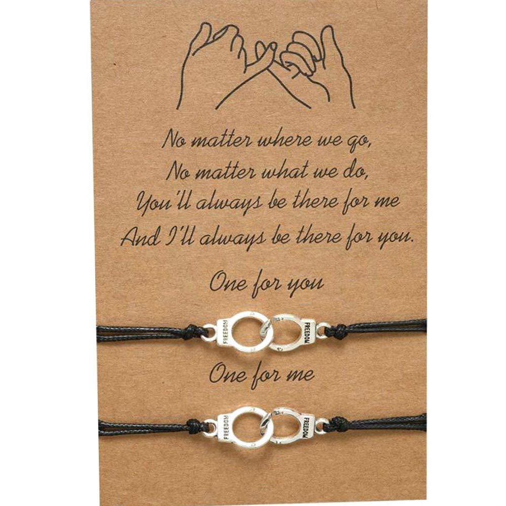 QIDIAN Partners in Crime Bracelets Handcuff Friendship Bracelet for 2 Couples BFF Bestfriend Lovers Matching Wish Handmade Bracelet (Handcuff) (B089NBN73T) Amazon Price History, Amazon Price Tracker