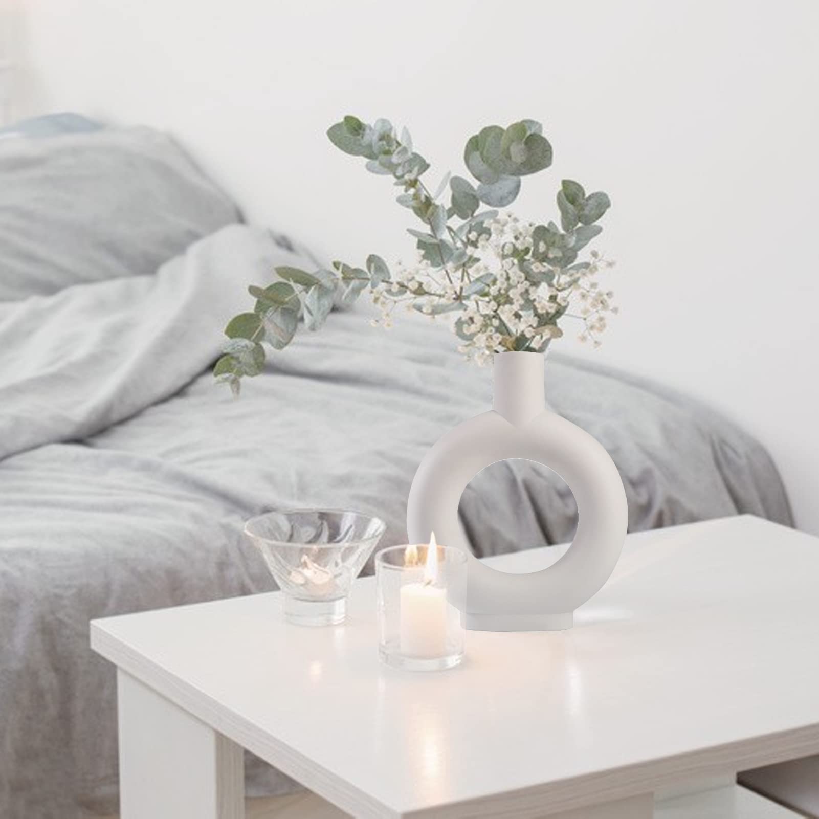 Dekoracja wnętrza Ozdoby, dekoracje, dekoracje wnętrz, dekoracje wnętrzCeramiczny wazon na pączki, wazony ceramiczne Dekoracja w stylu nordyckiego minimalizmu na ozdoby świąteczne, kuchnia, biuro lub