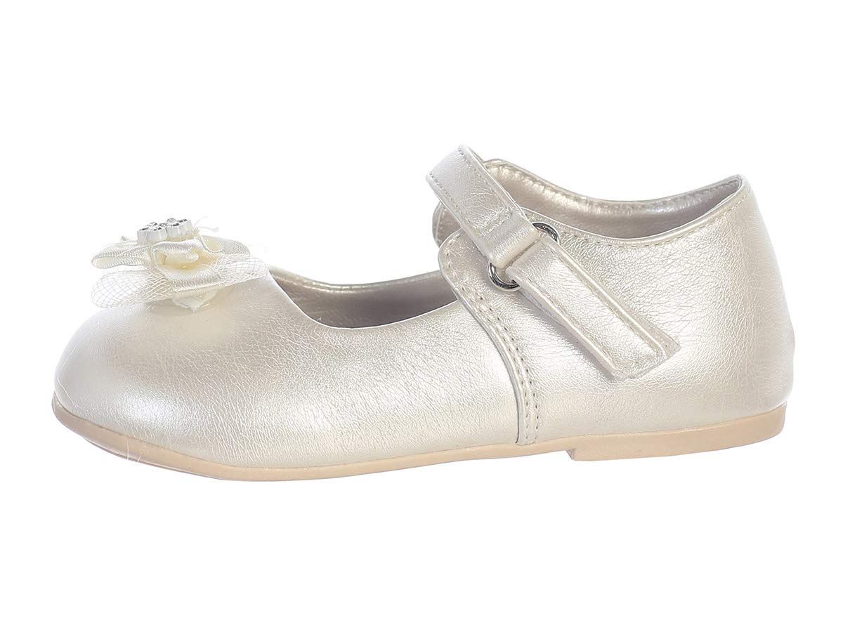Swea Pea & Lilli Ivory Infant Shoes - Cream Girls Wedding Shoes (Size 4)