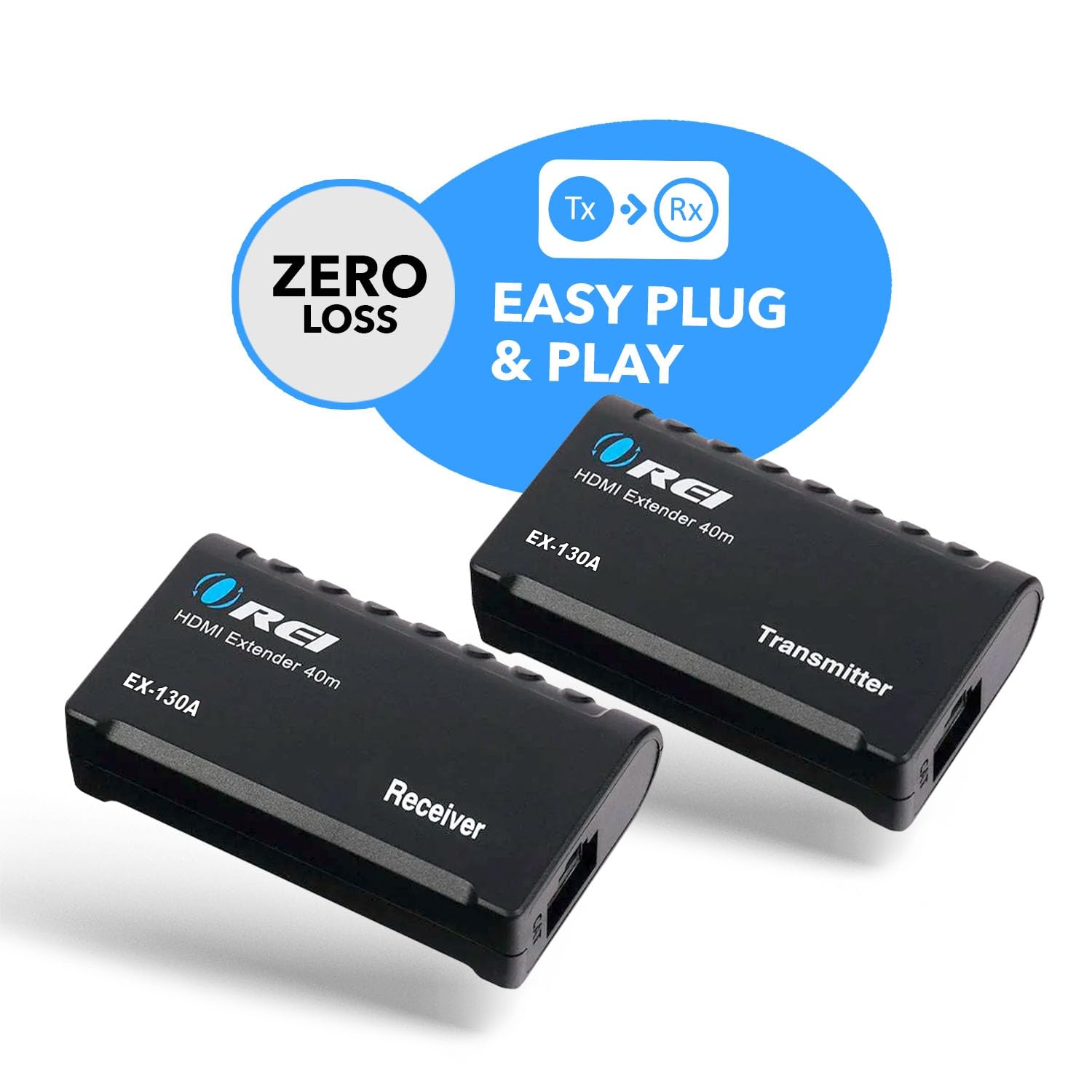 Extender HDMI 4K su CAT6/CAT7 da Orei Extender RJ45 4K @30Hz fino a 150 piedi 1080P fino a 196 piedi Full HD POC trasmettitore e ricevitore Dual IR (EX-150C)