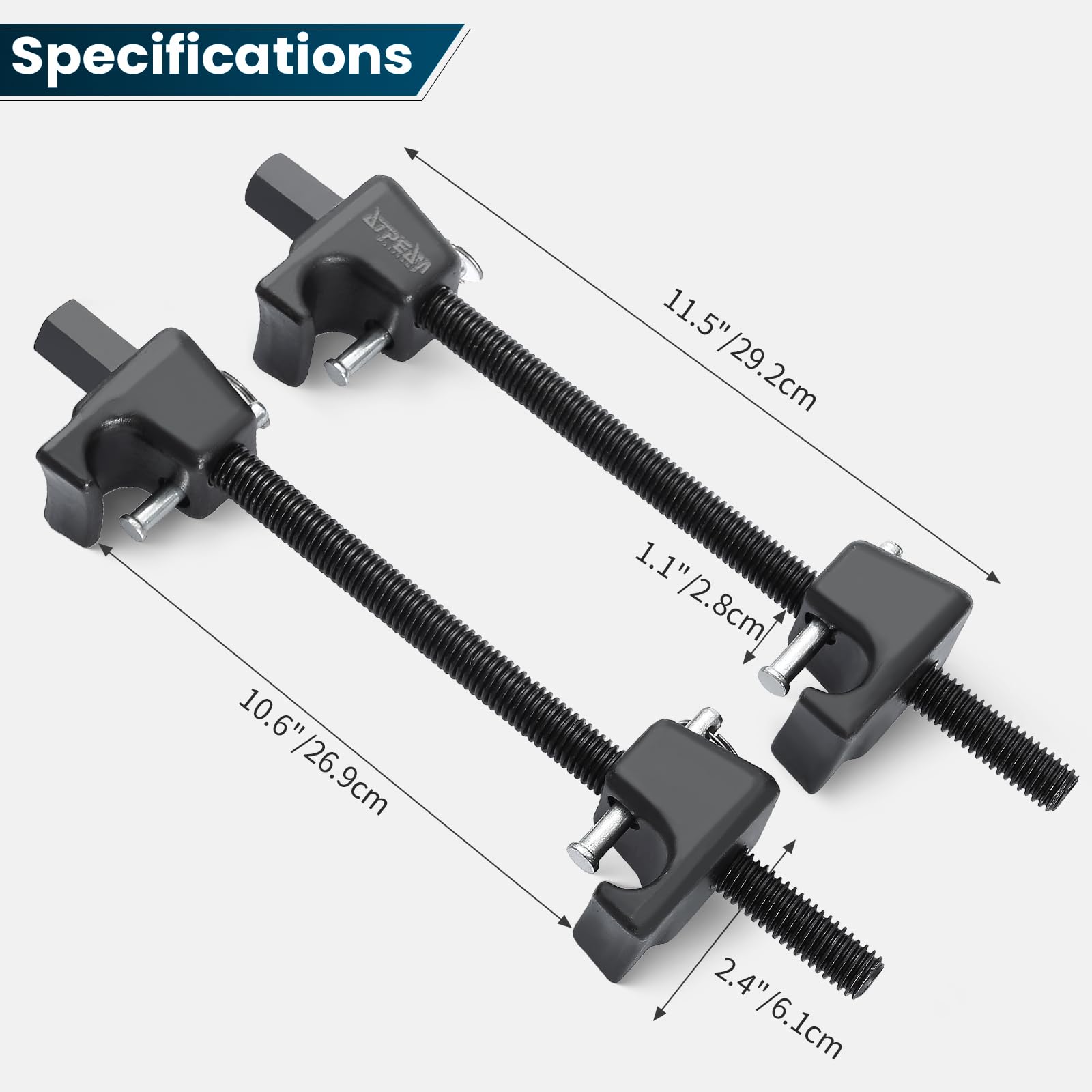 ATPEAM Compresseur de Ressort Amortisseur 2 Pièces 300mm, Outil Compresseur Ressort Amortisseur avec Coffret Rouge pour Suspension de Voiture