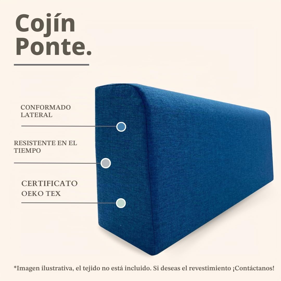 TENDAGGIMANIA Cojín para Respaldo de sofá Cama con Puente de Espuma de Alta Densidad - Medidas 200 cm x 40 x 25 cm - Relleno del Respaldo de Espuma de Alta Densidad Blanco