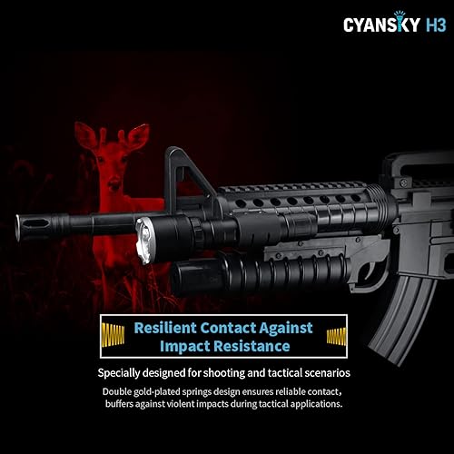 Miniatura 6 de CYANSKY H3 Linterna de caza multicolor, luz verde de caza para cerdos, luz de seguimiento de sangre, luz de depredador para caza nocturna, 1300