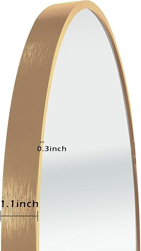 Miniatura 4 de Espejo circular de 16 pulgadas, espejo de pared redondo dorado adecuado para dormitorio, tocador, sala de estar, baño, decoración de pared de