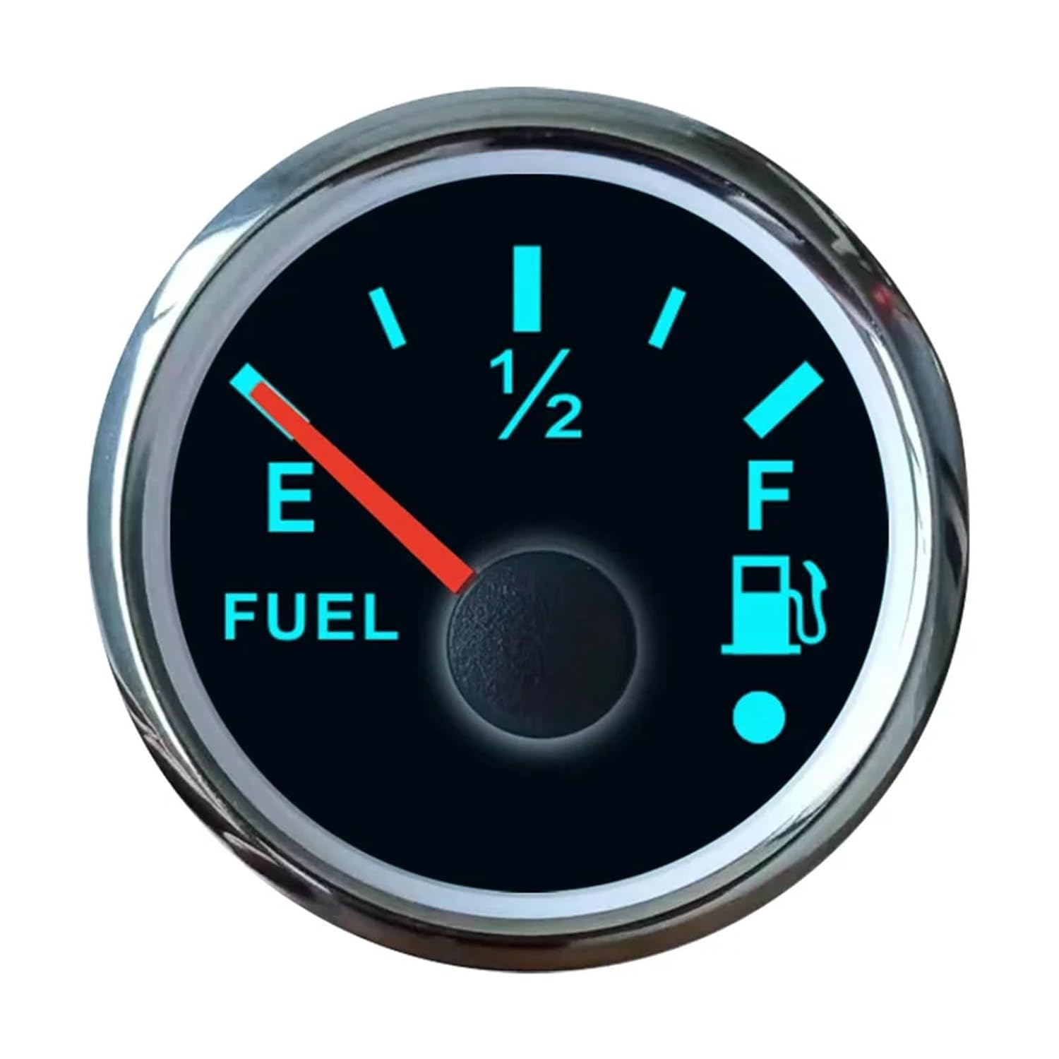 52mm Fuel Level Gauge 0-190ohm Fuel Meter with Alarm Function for Boat Car Yacht 7 Color Backlight Oil Tank Indicator(240-33 White)