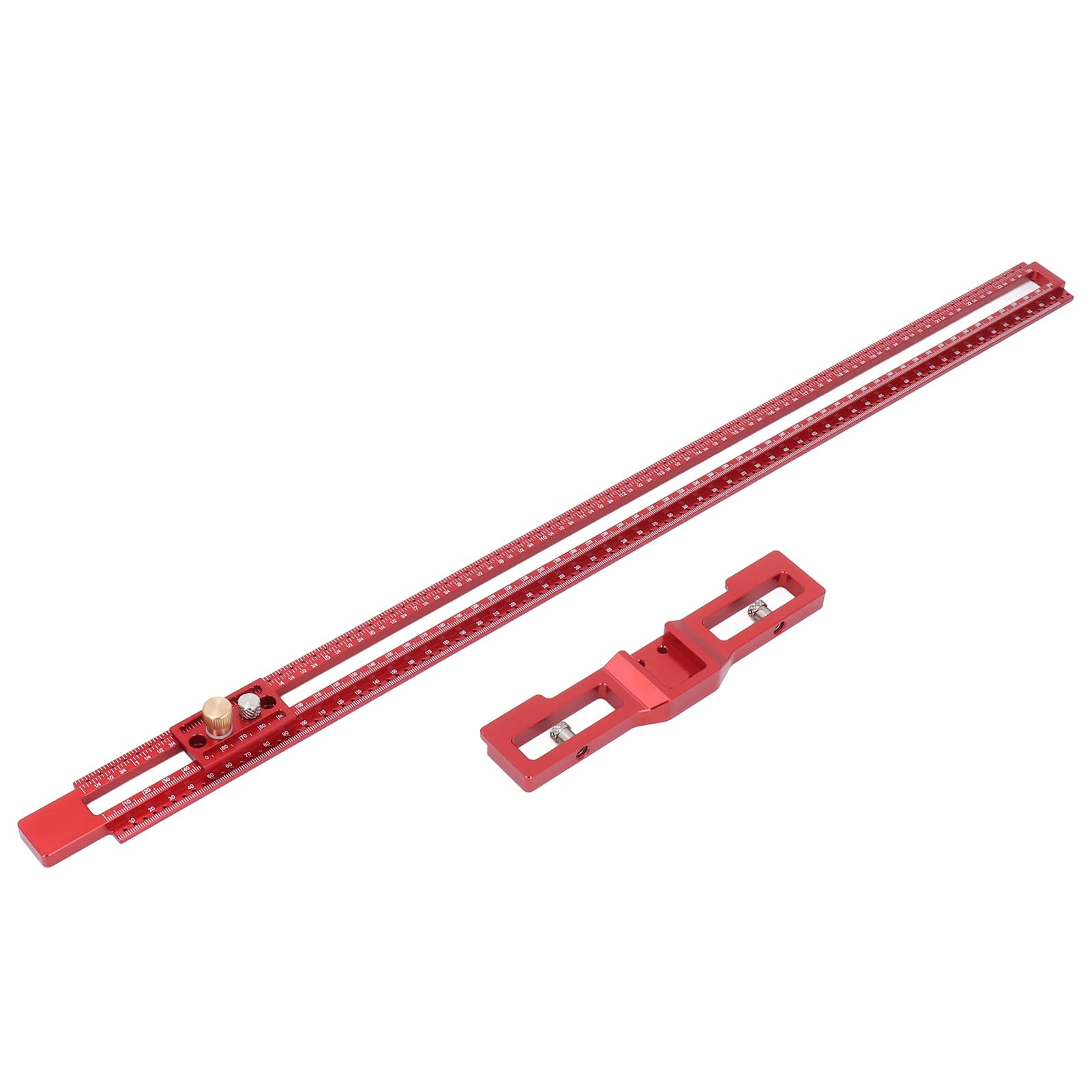 TOPINCN Regla de Trazado Tipo T, Aleación de Aluminio Ajustable, Deslizador a Presión de 24 Pulgadas para Carpintería y Metalurgia