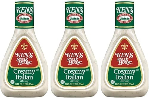 Ken's Steak House Creamy Italian Dressing, 16 Fl Oz (Pack of 3)
