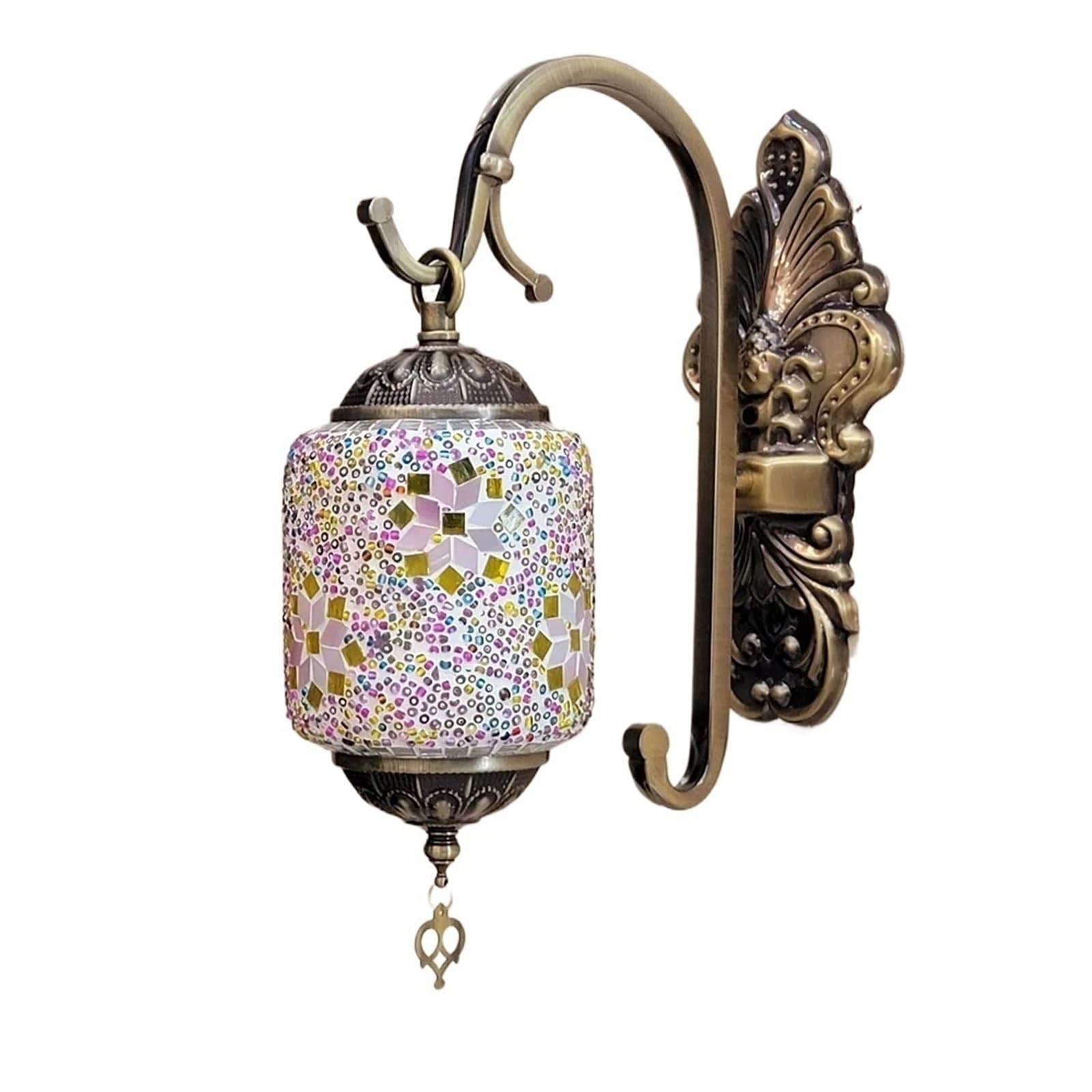 KEXCFTG Led Wall Lamp Art Deco Mosaic Lampe Handcrafted Glass Romantic Light Home Decor(Style L -1)