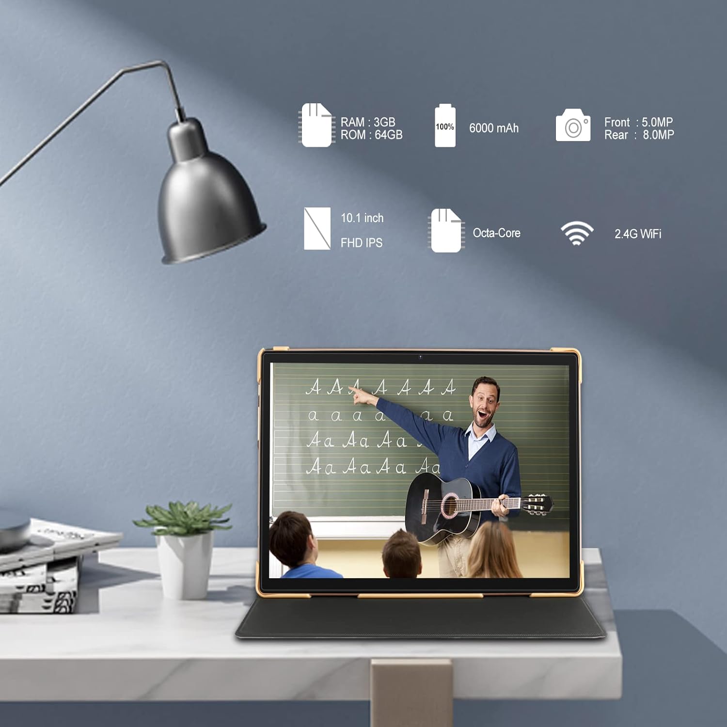 YESTEL Tablet 10 Pollici con Custodia, Android HD Tablet con 64GB ROM 1TB Espandibile, Octa-Core, Smart IPS 1280 * 800, Batteria 6000 mAh, 5 MP + 8 MP, Bluetooth, WiFi, Type-C, Oro YESTEL Tablet 10 Pollici con Custodia, Android HD Tablet con 64GB ROM 1TB Espandibile, Octa-Core, Smart IPS 1280 * 800, Batteria 6000 mAh, 5 MP + 8 MP, Bluetooth, WiFi, Type-C, Oro