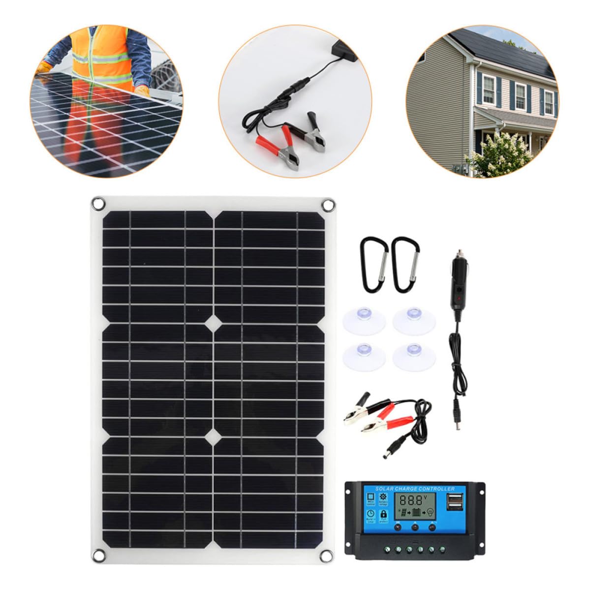 W Schwarzes Solarpanel aus Monokristallinem Silizium für Wohnmobil