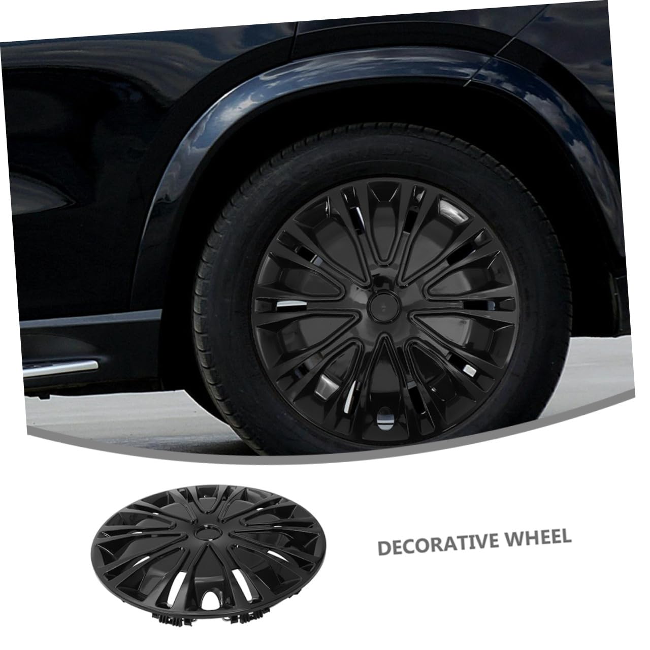 Dekorative Radnabenkappe 13 Zoll aus PP für Auto Radabdeckung Schwarz