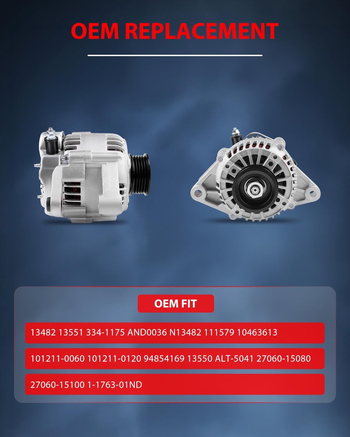 cciyu Alternators AND0036 111579 13482 Fit for Geo Prizm 1993-1997 1.6L/1.8L For Toyota Celica 1994-1997 1.8L Corolla 1993-1997 1.6L/1.8L