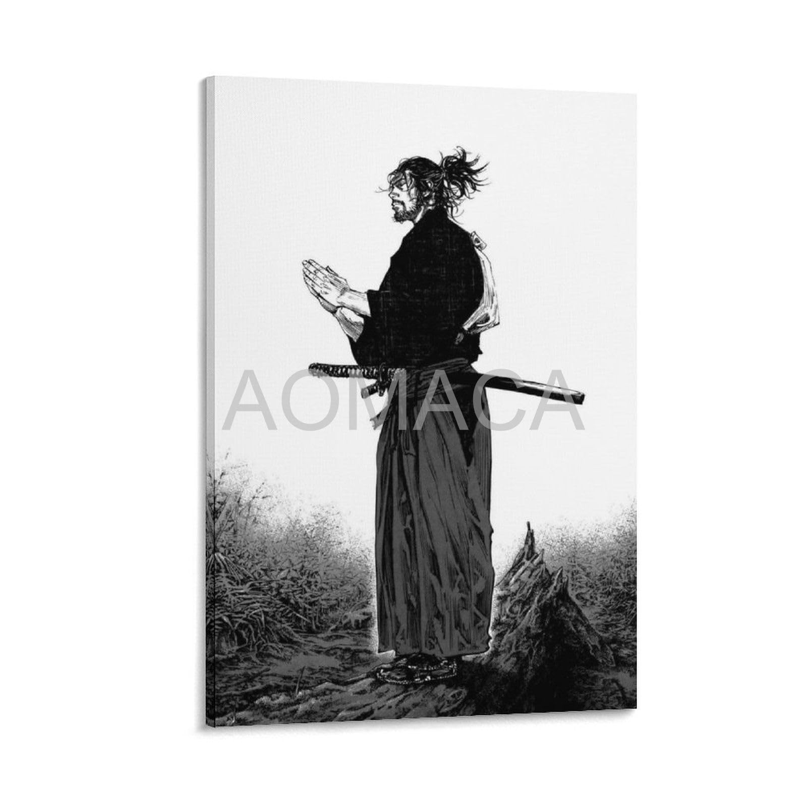 MOJDI Anime Poster Miyamoto Musashi Vagabond Poster 1 Canvas Painting Wall Art Poster for Bedroom Living Room Decor 08x12inch(20x30cm) Frame-style