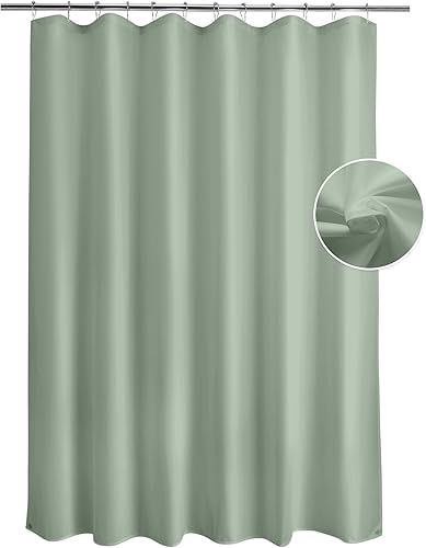 Miniatura 17 de Titanker Forro de cortina de ducha de tela lavable, 72 x 65 pulgadas, forro de ducha blanco con 2 imanes, forro de ducha de poliéster para baño,