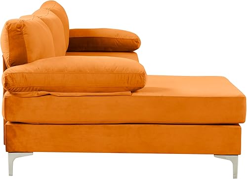 Miniatura 125 de Sofá modular moderno en forma de L, con diván extra ancho y patas doradas Gris,Negro -,Verde,Naranja,Gris oscuro,marino,Púrpura