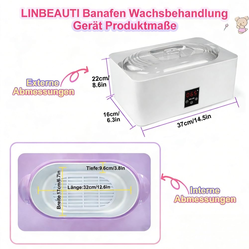 Paraffinbad Beheizte Wachsmaschine mit Automatikmodus, präziser Temperaturregelung & Schnellschmelz Wärme halten, professionelle Hausspa-Suite feuchtige Haut Arthritis lindern (4L) (Silvery)