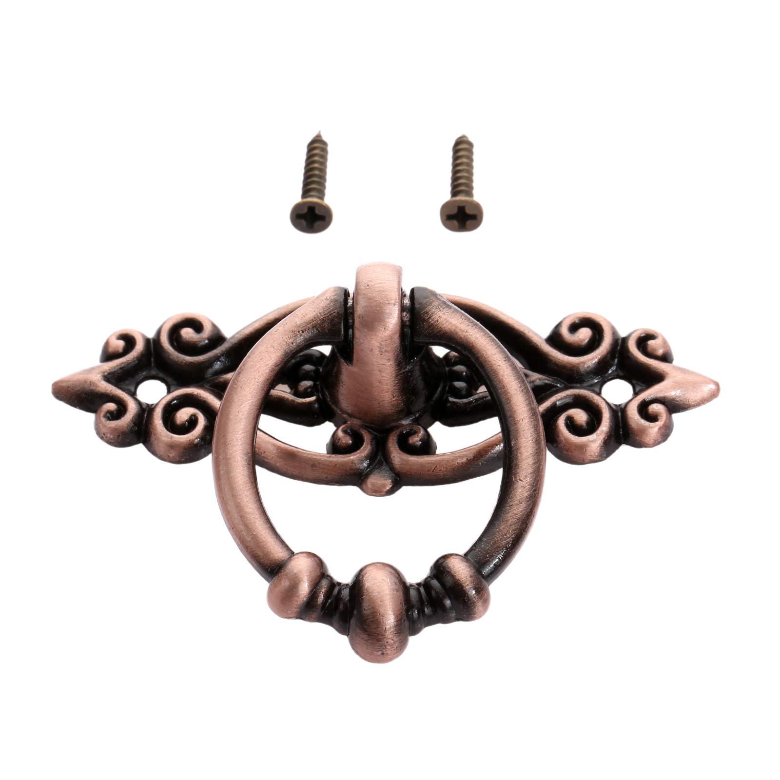 Poignées de tiroir décoratives vintage 6,4x4,2 cm quincaillerie cuivre antique