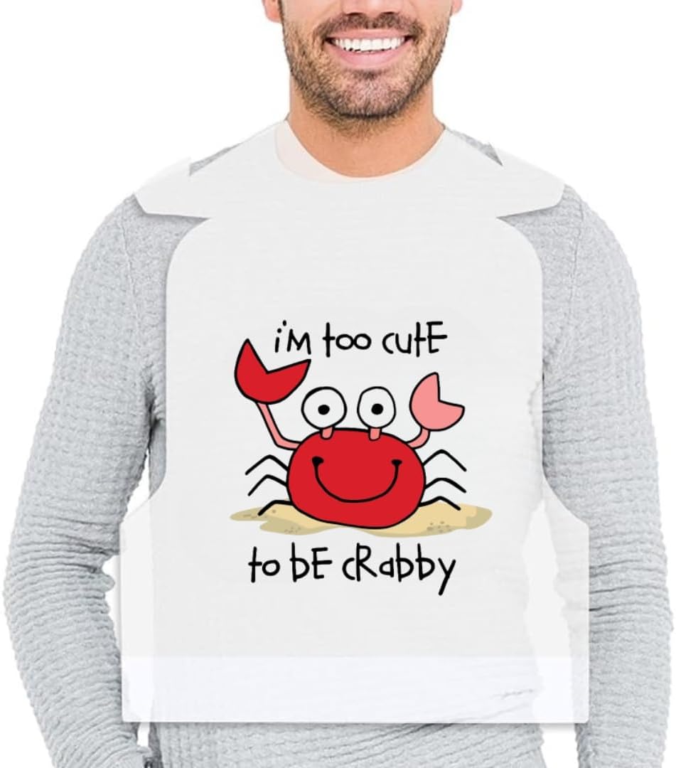 T&T Supply Co. Disposable Bibs - 25/50/100/200/500 pcs - Adult Bibs - Crab Pattern
